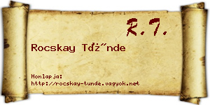 Rocskay Tünde névjegykártya